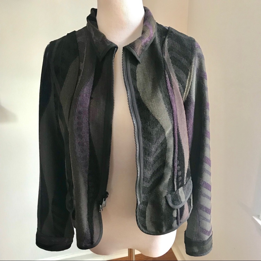 Patchwork / Tapestry Zipper Jacket - image 3